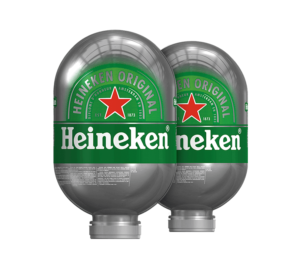 2x Heineken 8L Kegs for BLADE Beer Machine. Twin Pack for Home Draft System.