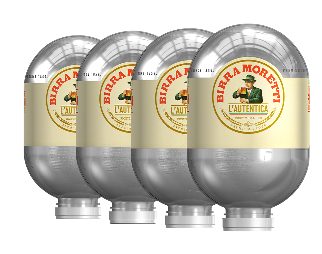 4x Birra Moretti L’Autentica – BLADE Bierfässer 8L