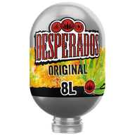 Desperados Original 8L Blade Keg with colorful label on a white background.