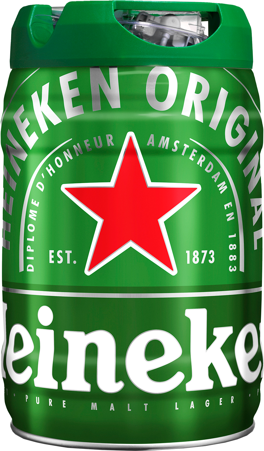 Original Heineken 5L Draught Keg. Premium Dutch Lager Beer for Tap Dispensers. 