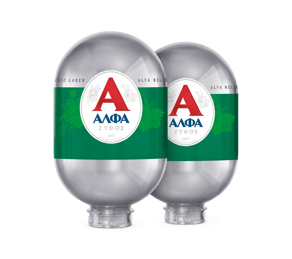 Alfa Blade 8L keg bundle, refreshing Greek lager for home draught beer systems.