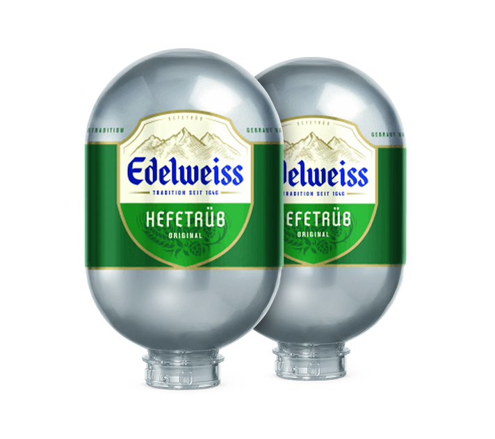 2x Edelweiss Hefetrüb – BLADE Biervaten 8L