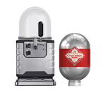 A BLADE beer machine with a Cruzcampo BLADE beer keg next to it.