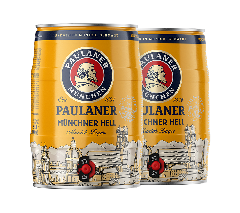 2x Paulaner Münchner Hell - 5 liter biervaten