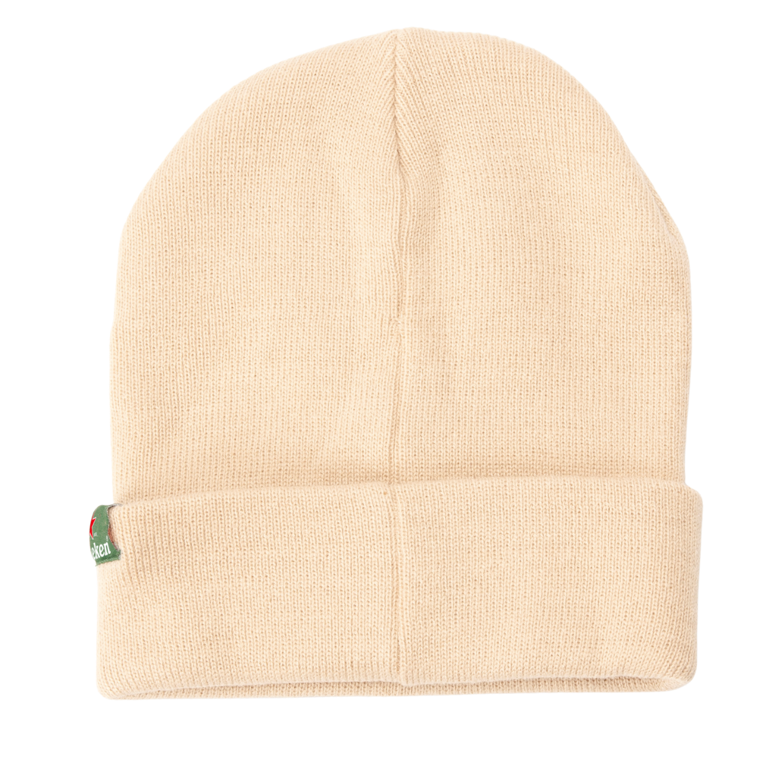Embroidered Heineken Beanie (Beige)