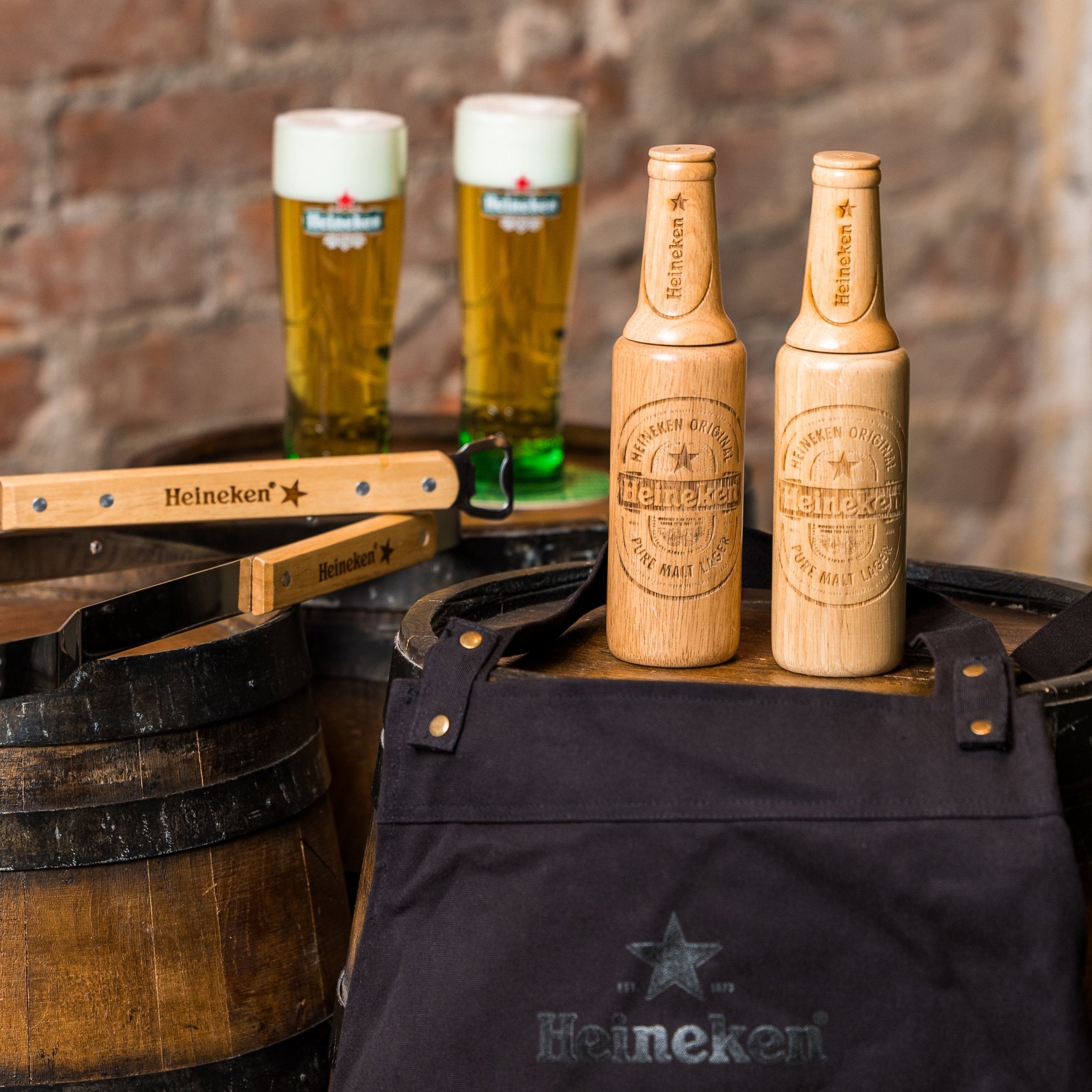 Heineken BBQ Bundle Lifestyle Image. Outdoor Cooking Set with Branded Merchandise.