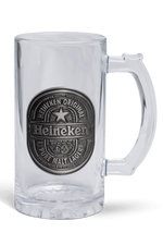 Heineken® Glass Beer Mug with Metal Plate