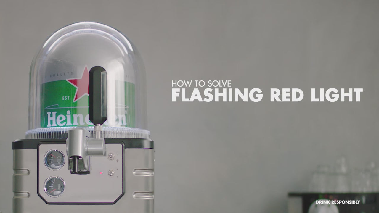 A video about how to solve flsshing red light that appears on your BLADE beer machine
