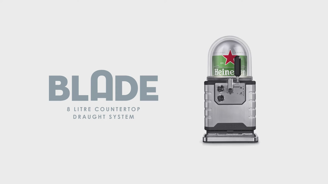 A promotional video introducing the BLADE home draught beer machine and showcasing its benefits across various business settings.