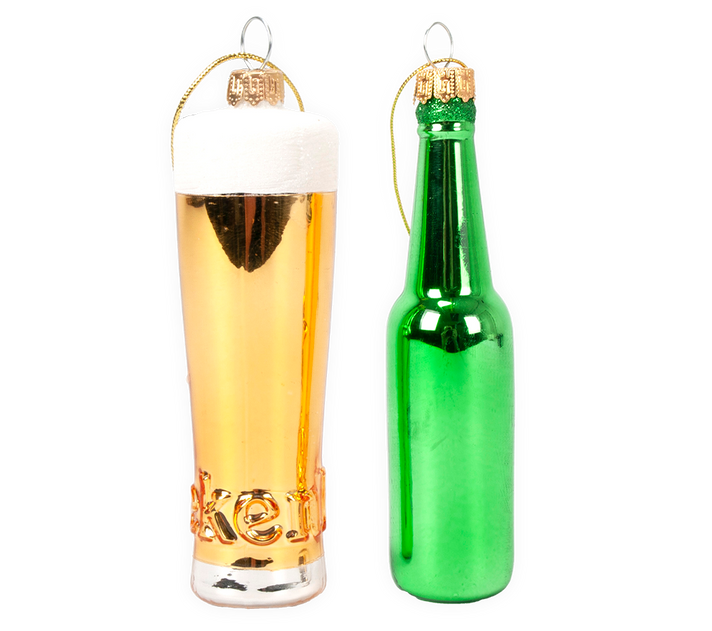 Heineken Bierglas- und Bierflaschen-Weihnachtsanhänger